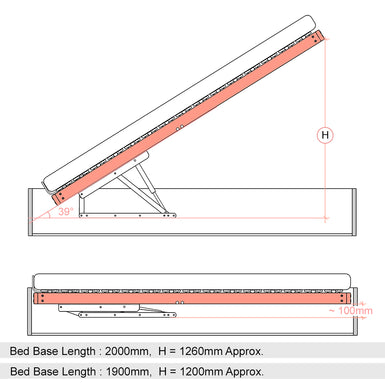 Lift-n-Store™ Large Premium Ottoman Lift Up Bed Hinge (Pair)