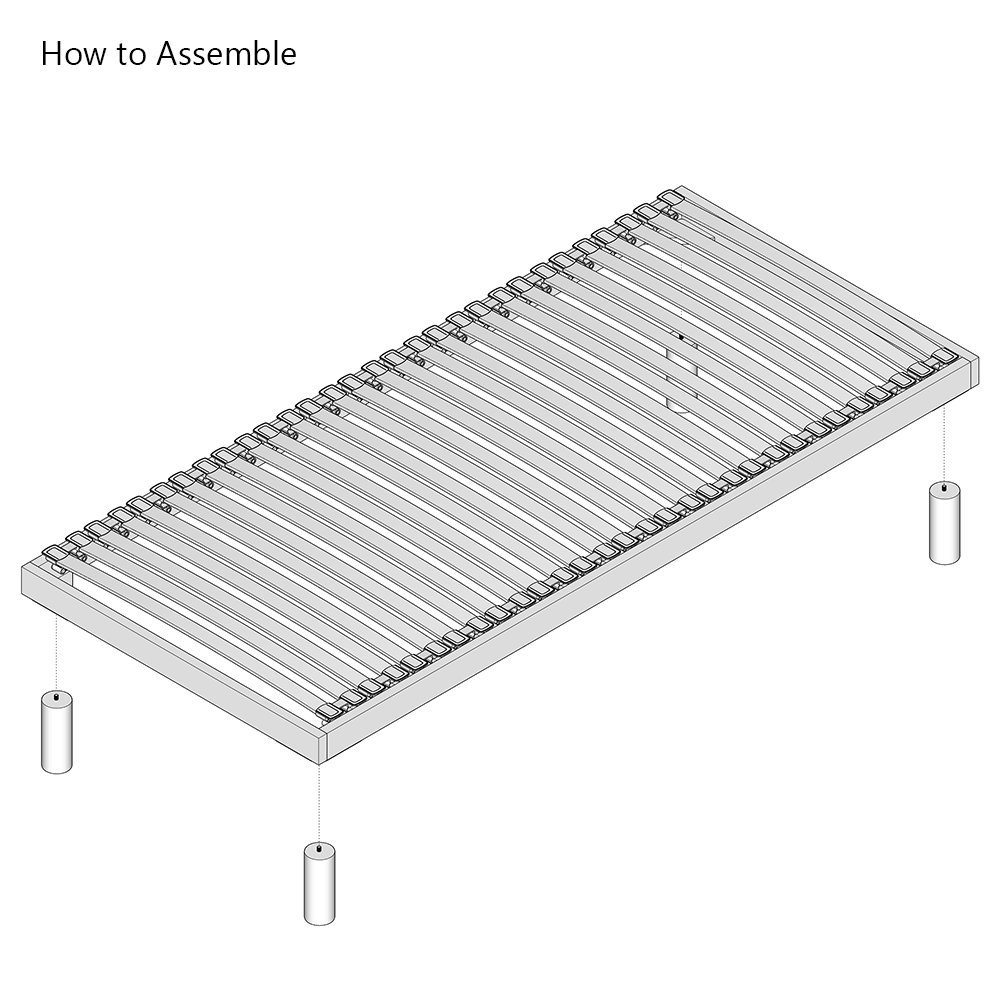 Luxury Third-Generation | Floor-Standing Slatted Bed Base