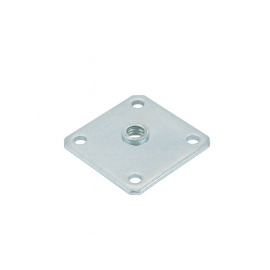 M10 Furniture Leg Fixing Plate with 4 Screw Holes – Zinc Plated