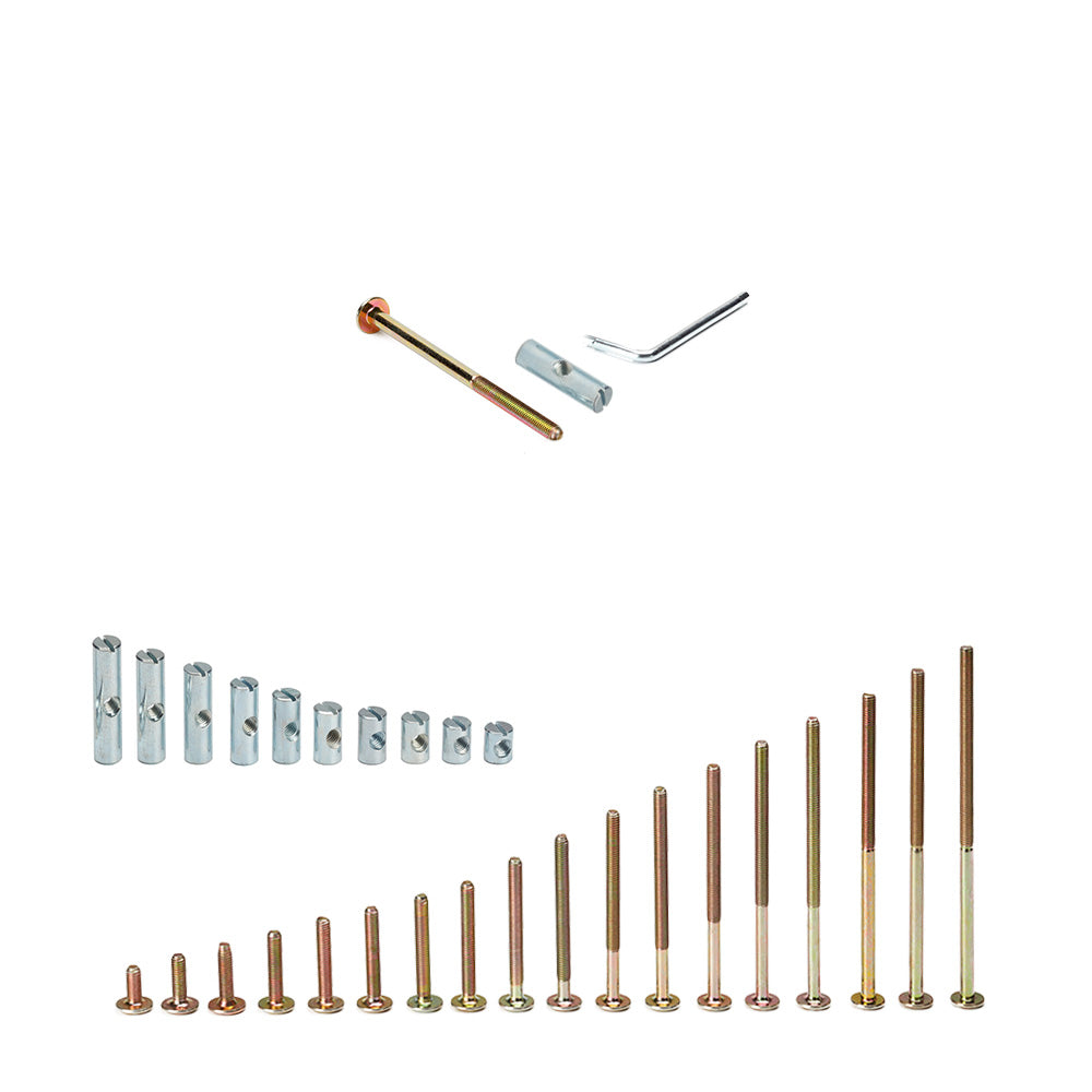 M6 Furniture Connector Bolts with Cross Dowels/ Barrel Nuts