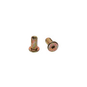 M6 x 18mm Flat Head Furniture Nut Cap (Yellow Zinc Plated)