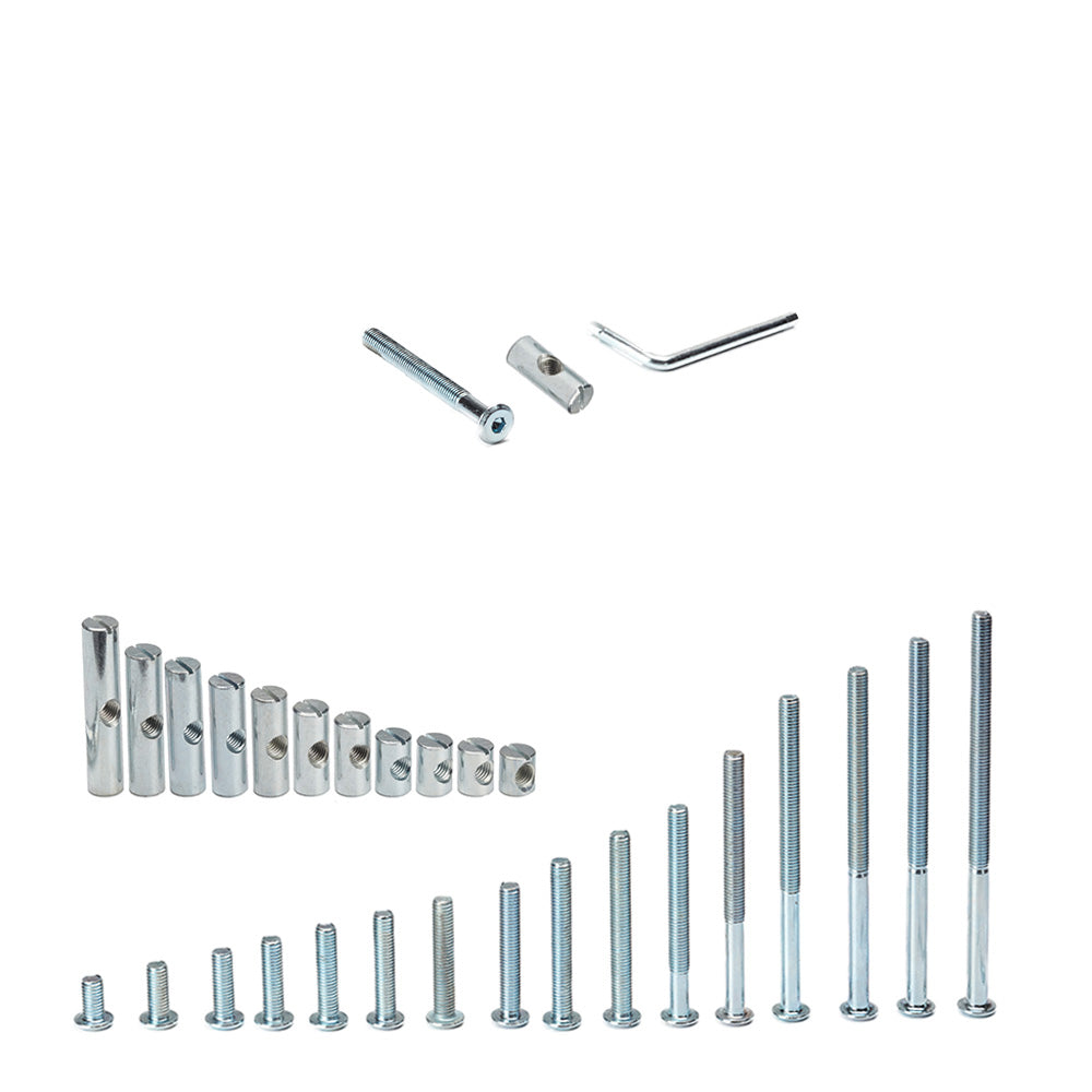M8 Furniture Connector Bolts with Cross Dowels/ Barrel Nuts