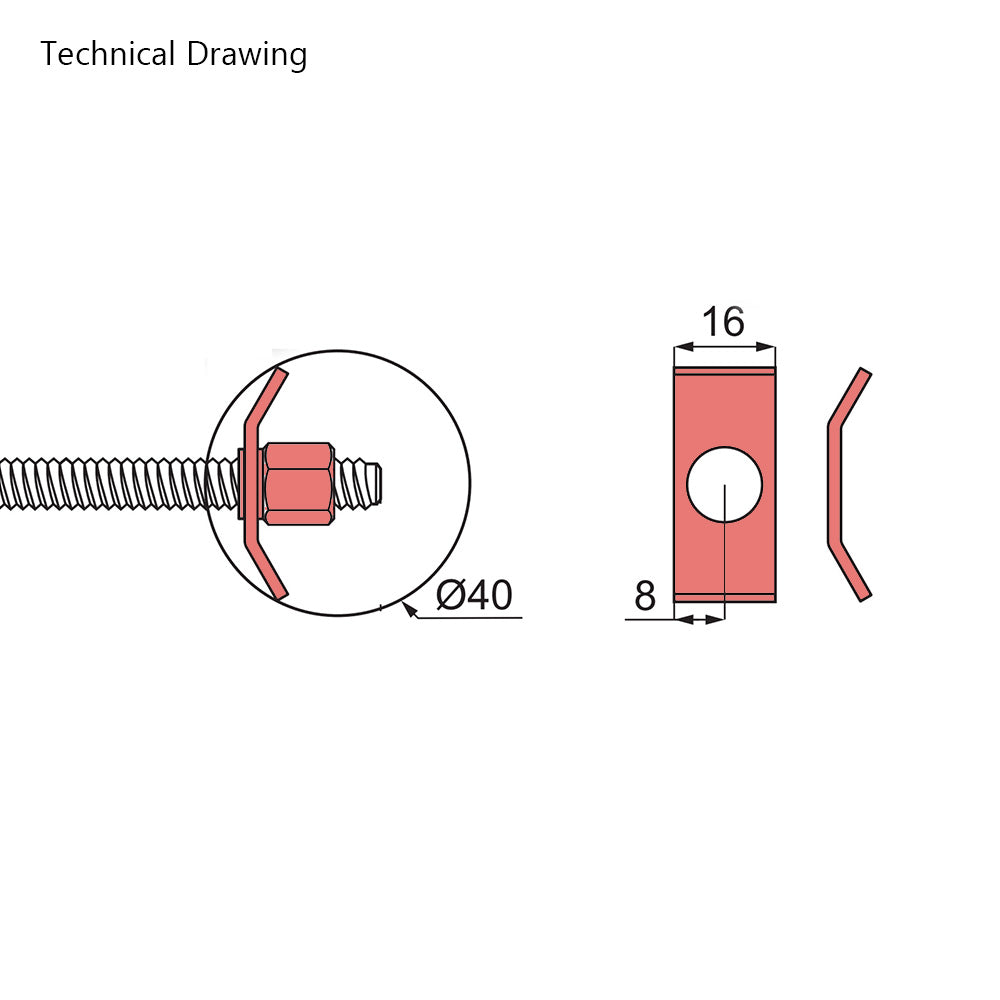 M8 Furniture Connector Bolts with Half Moon Washer with Integrated Nut