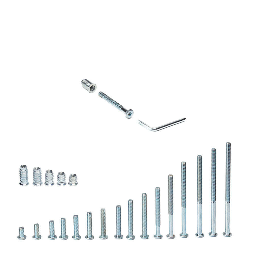M8 Furniture Connector Bolts with Threaded Inserts