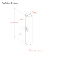 M8 x 60mm x Ø12mm Cross Dowel/ Barrel Nut - Centre Threaded