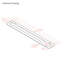 Metal Headboard Slot Trim for Bed-Mounted Headboards with 4 Attachment Holes