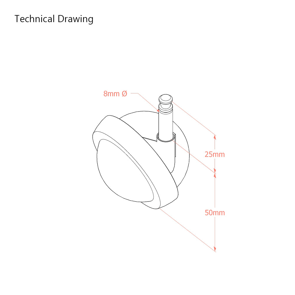 Nickel Metal Shepherd Castors - Thorn Pin