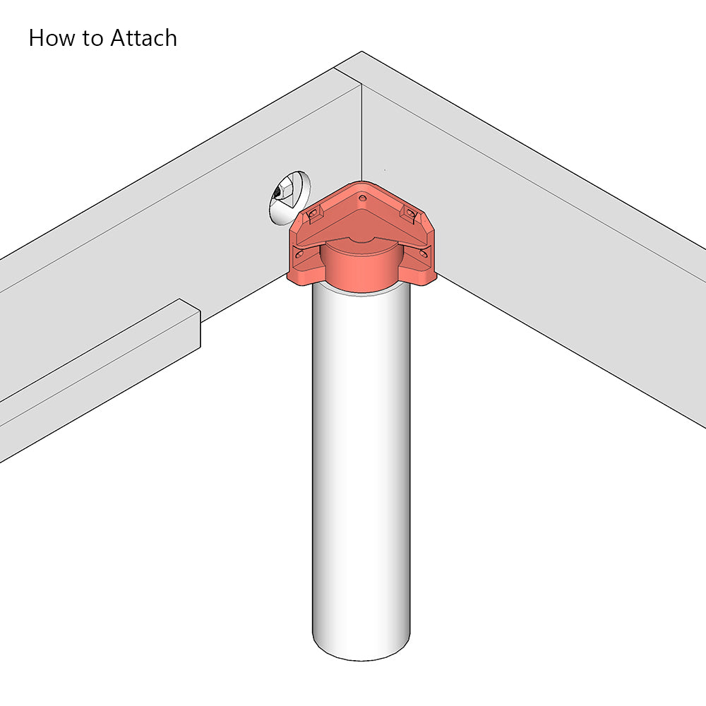 Plastic Internal Corner Support Bed Brackets M8