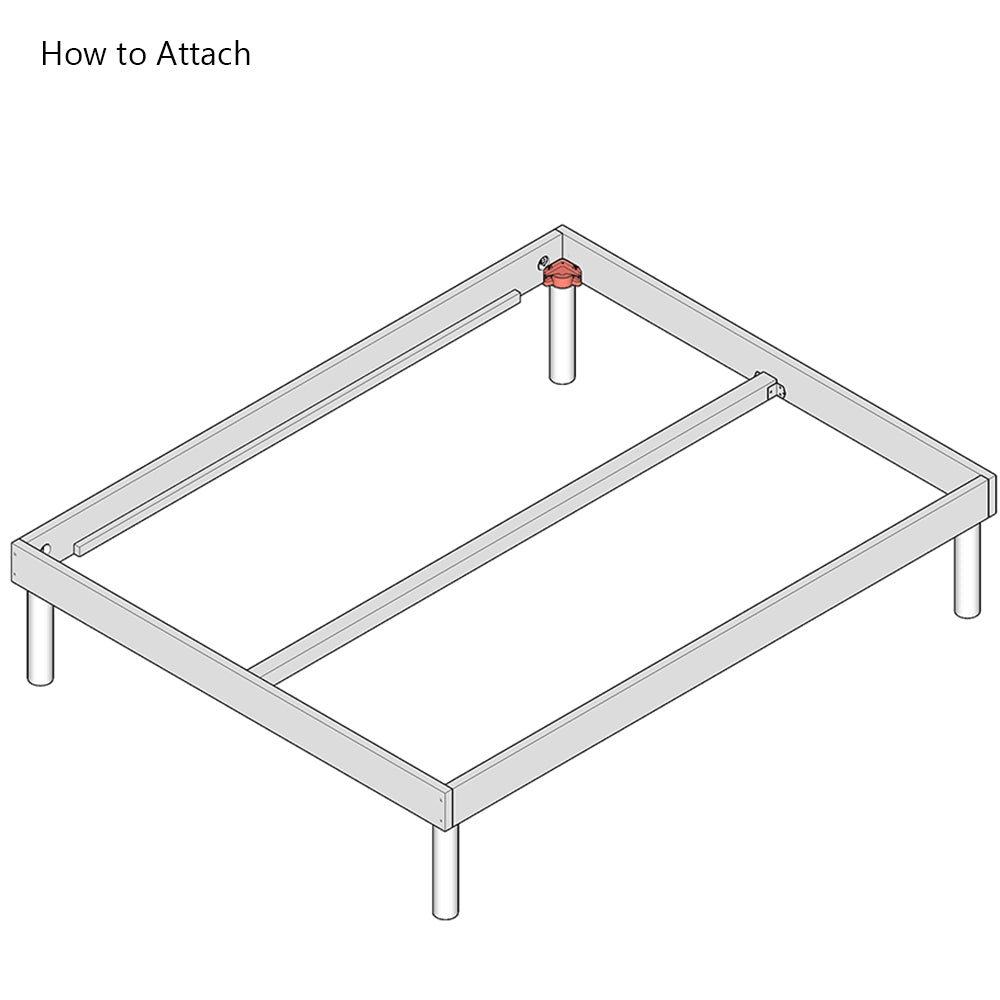 Plastic Internal Corner Support Bed Brackets M8