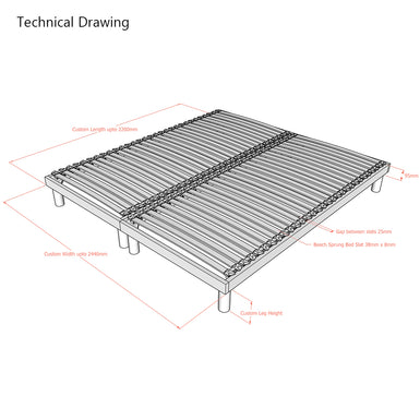 Premium Second-Generation | Floor-Standing Slatted Bed Base | Dual Row