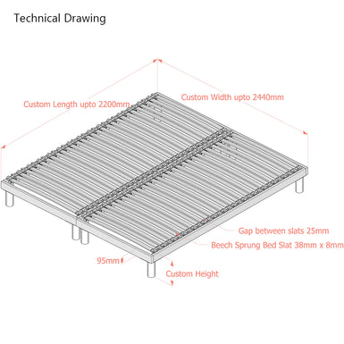Slanted Base Slatted Bed Bases | Drop-In, Ottoman and Floor Standing