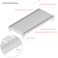 Premium Second-Generation | Floor-Standing Slatted Bed Base | Single Row