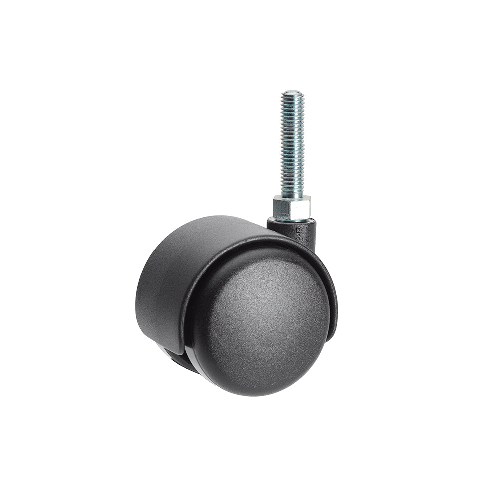 Premium Bed/ Furniture Twin Wheel Castors WITHOUT Brake Designed for Carpet - M10 Stem