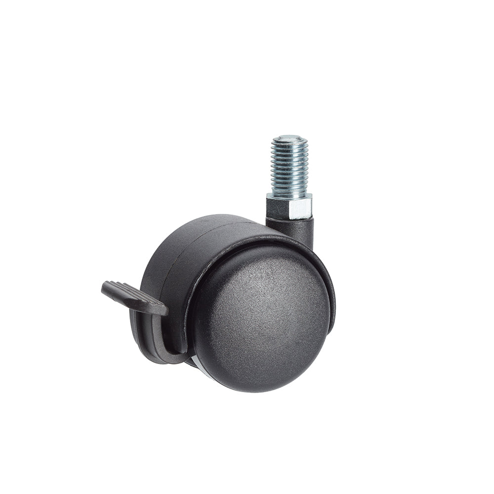 Premium Bed/ Furniture Twin Wheel Castors WITH Brake Designed for Carpet - M12 Stem