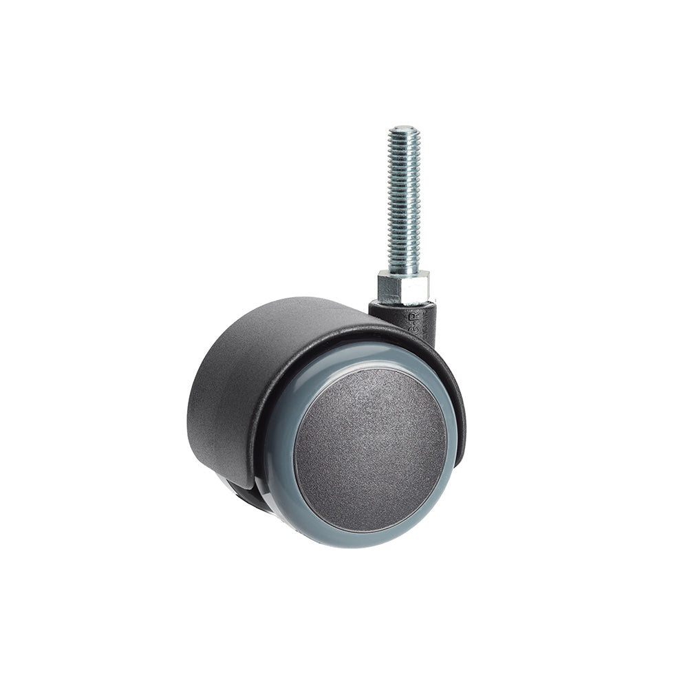 Premium Bed/ Furniture Twin Wheel Castors WITHOUT Brake Designed for Hard Flooring - M10 Stem