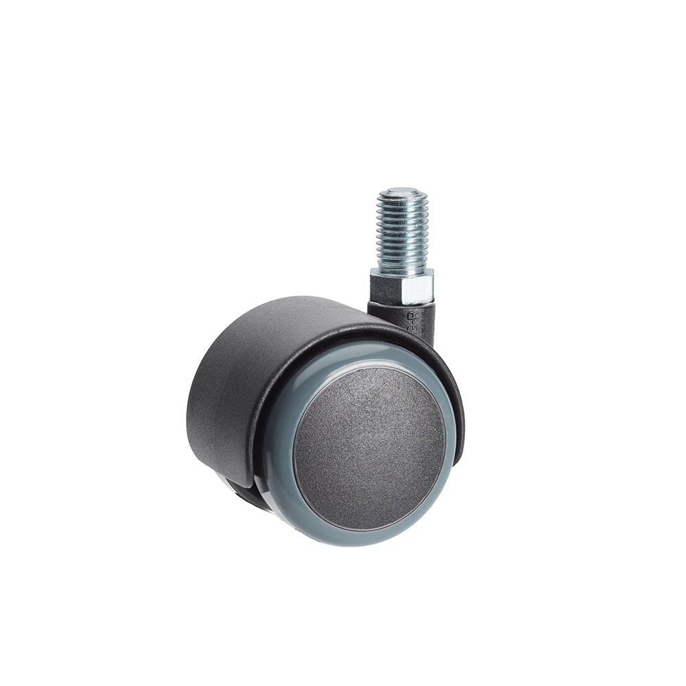 Premium Bed/ Furniture Twin Wheel Castors WITHOUT Brake Designed for Hard Flooring - M12 Stem