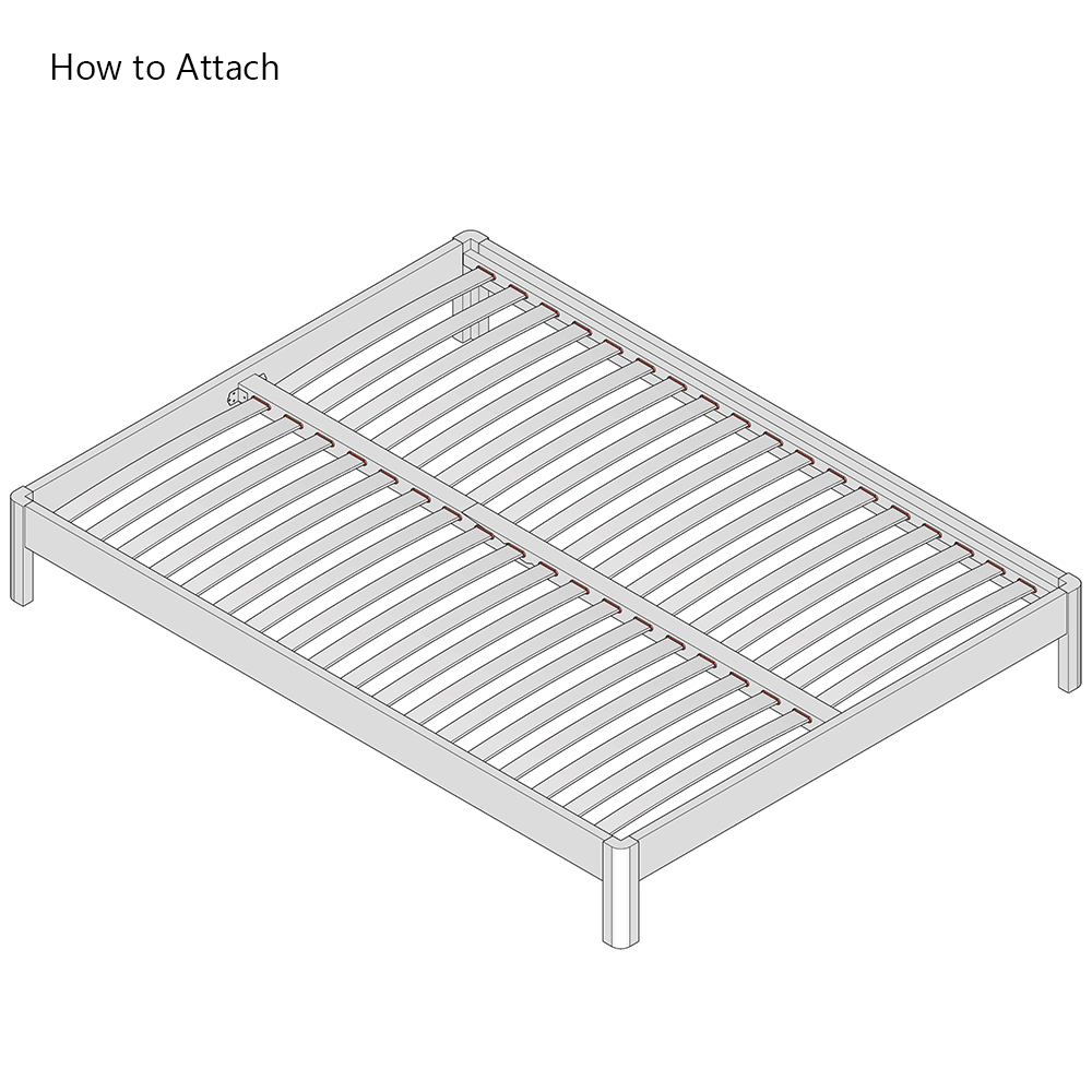Replacement Centre Support Rail for Sprung Bed Slats with Slat Holders - Solid Beech