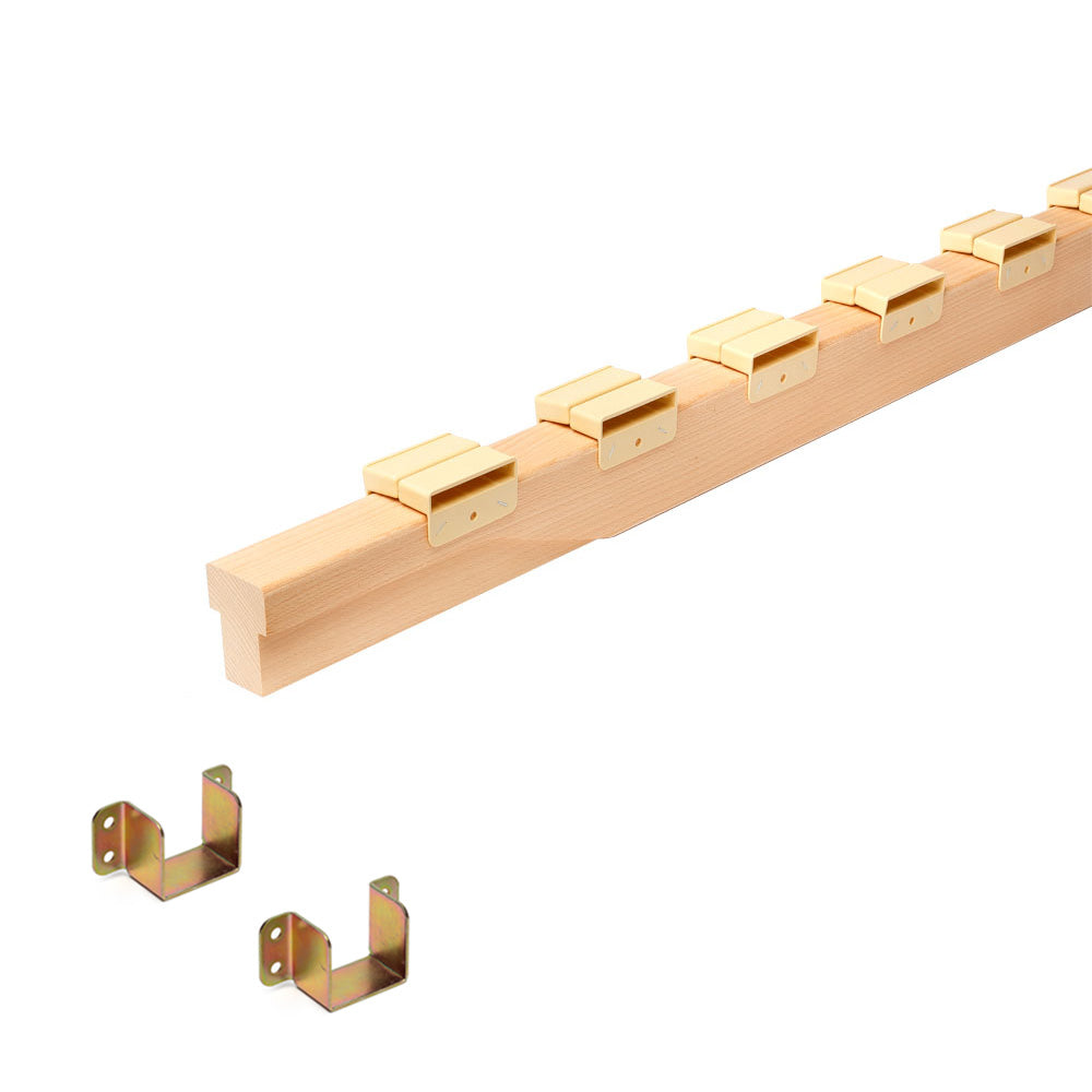 Replacement Centre Support Rail for Sprung Bed Slats with Slat Holders - Solid Beech 65mm x 42mm x 2100mm