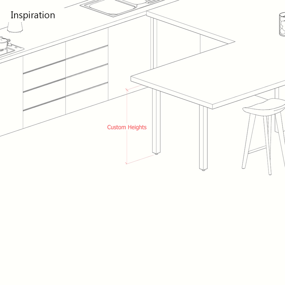 Square Solid Pine Wooden Breakfast Bar Support Legs