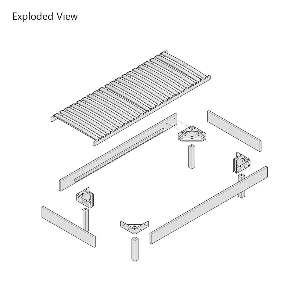 St Albans | Ready-to-Upholster Bed Frame | Space-Saving with Interchangeable legs