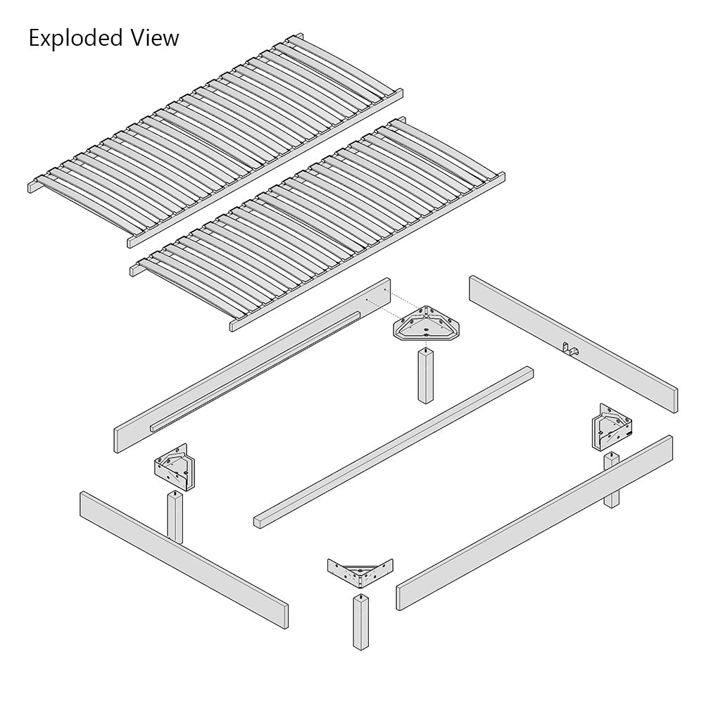 St Albans | Ready-to-Upholster Bed Frame | Space-Saving with Interchangeable legs