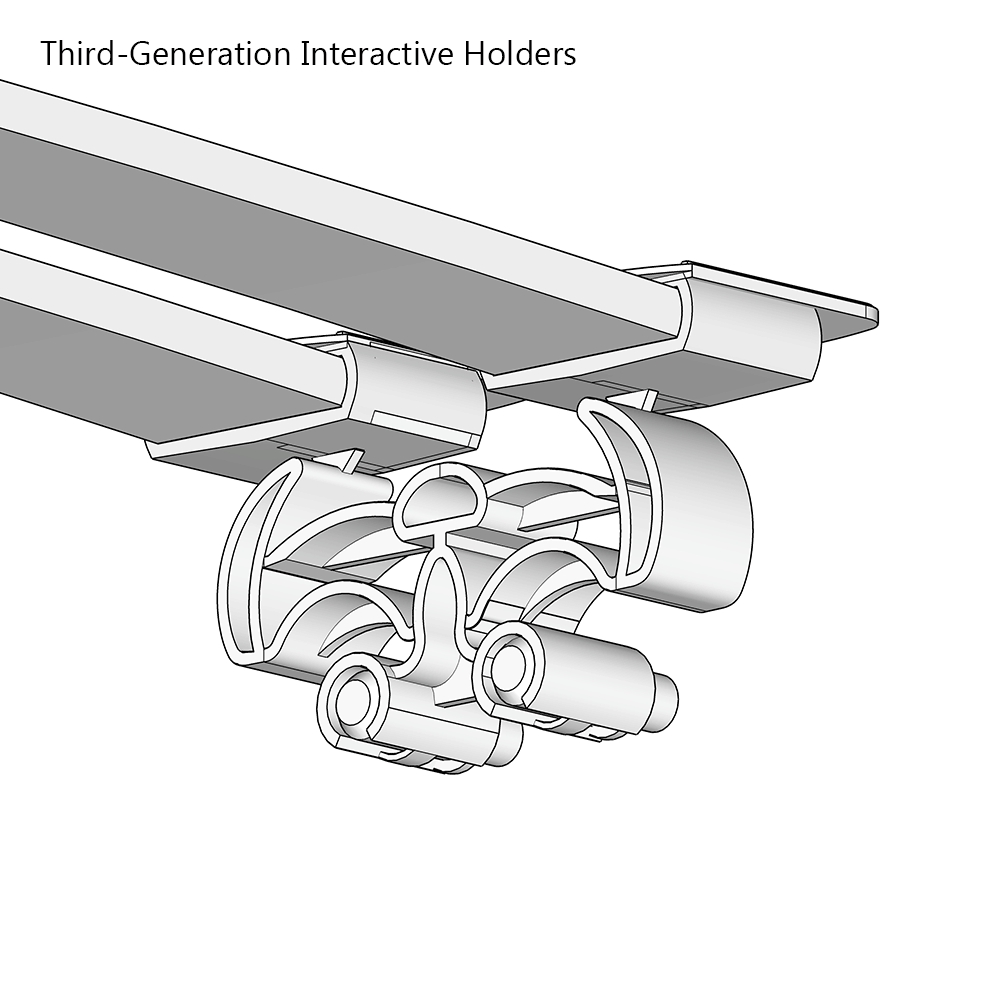 38mm x 8mm Twin Pocket Interactive Sprung Bed Slat Holders | 2 Dowel Attachment