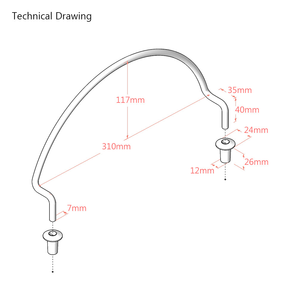 Top Mounted Mattress Stoppers / Retainer Bar – Galvanized Finish (Pair)