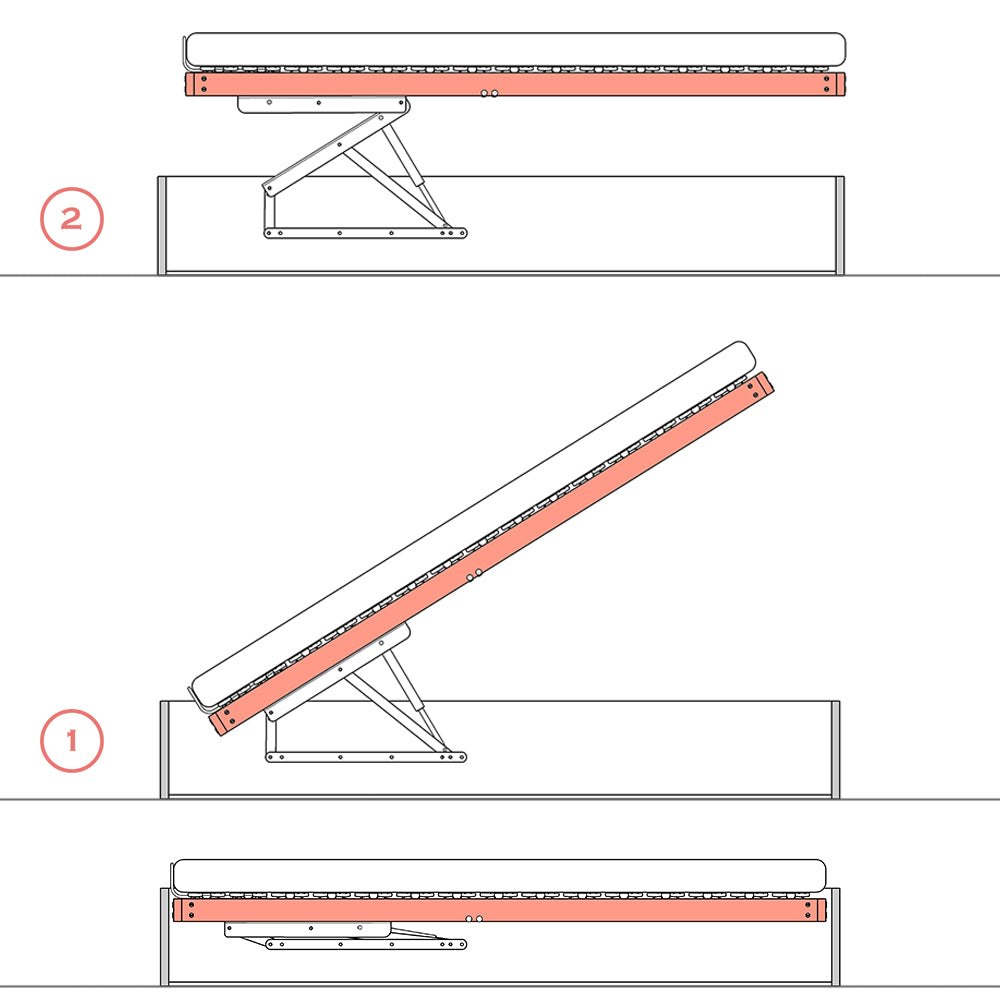 Lift-n-Store™  Platinum Ottoman Lift-Up Bed Hinge - Two Position System