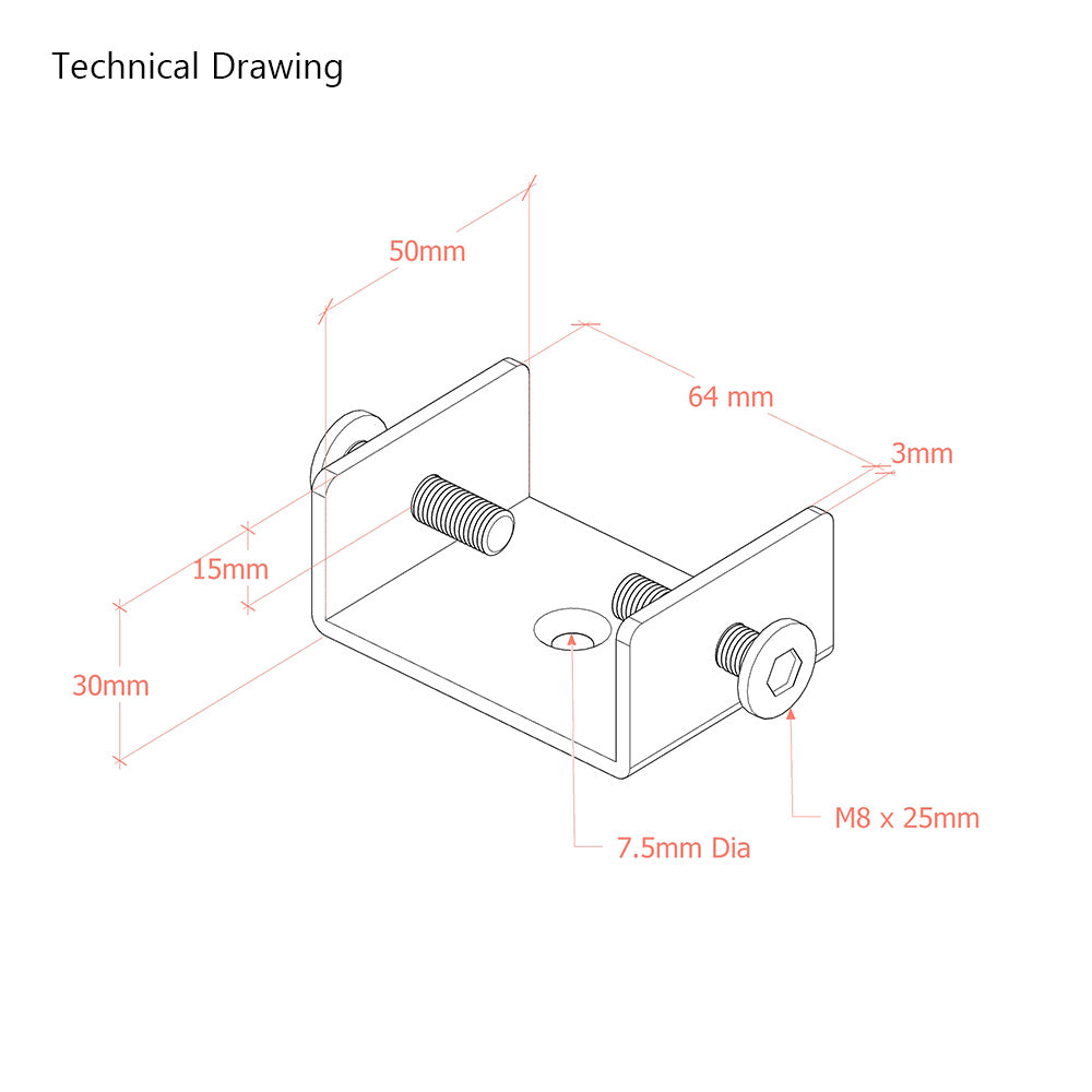 U-shaped clamps for linking beds