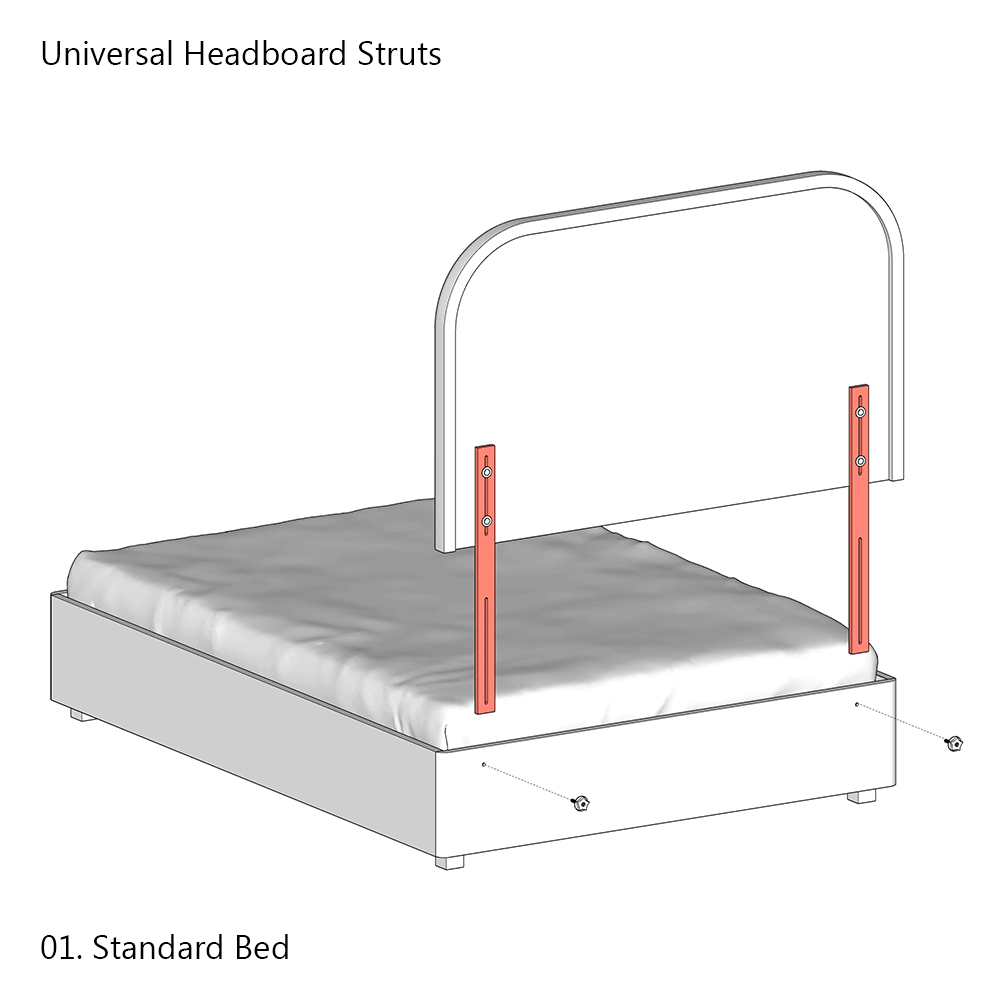 Universal 760mm Premium Headboard Struts (Pair)