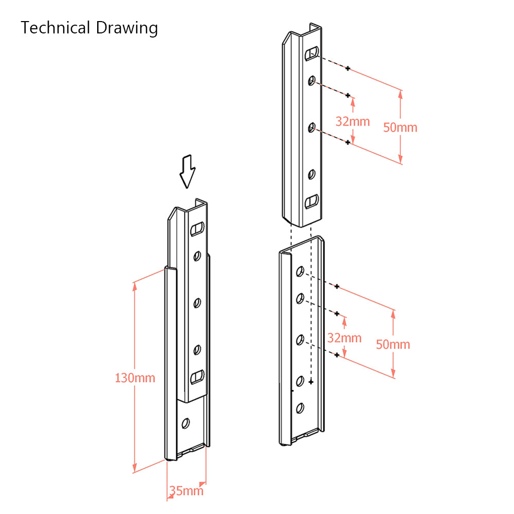 Heavy Duty Headboard Wall Mounting Brackets Male and Female (4 Plate Complete Set)