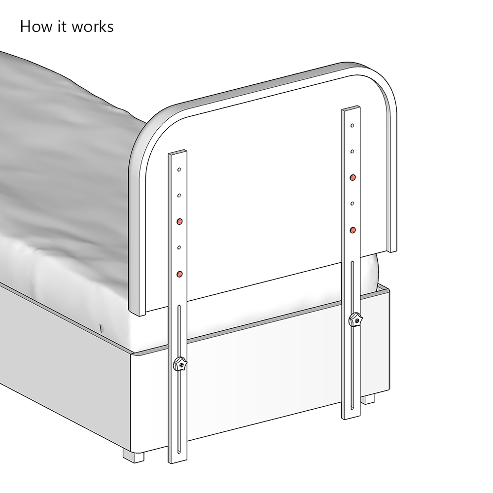 Multi-Height Adjustable Headboard Strut (Pair)