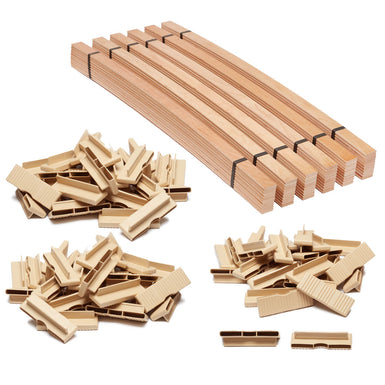 38mm x 8mm Double Row Sprung Bed Slat Kit with Standard Twin Holders for Wooden Bed Frame