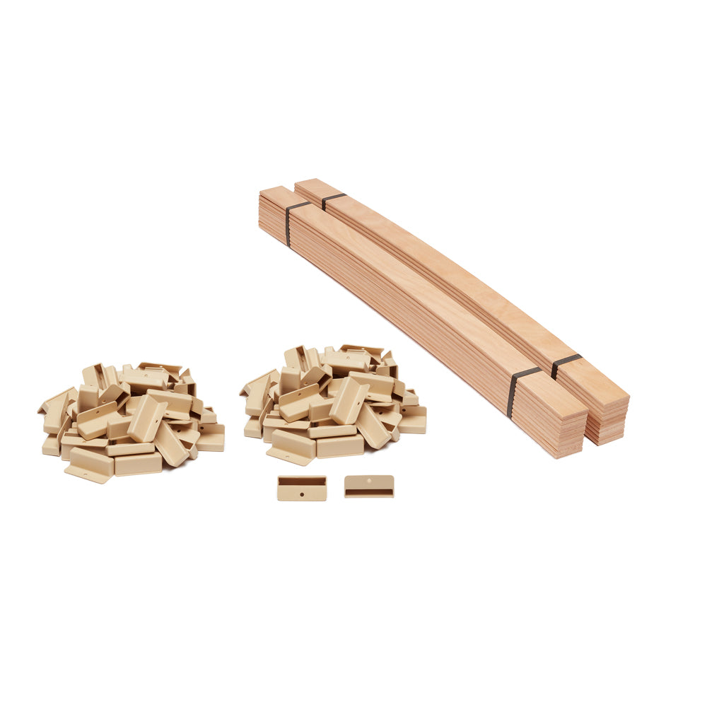 53mm x 8mm Single Row Sprung Bed Slat Kit with Standard Holders for Wooden Bed Frame