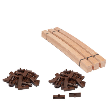 63mm x 8mm Double Row Sprung Bed Slat Kit with Single Prong Holders for Wooden Bed Frame