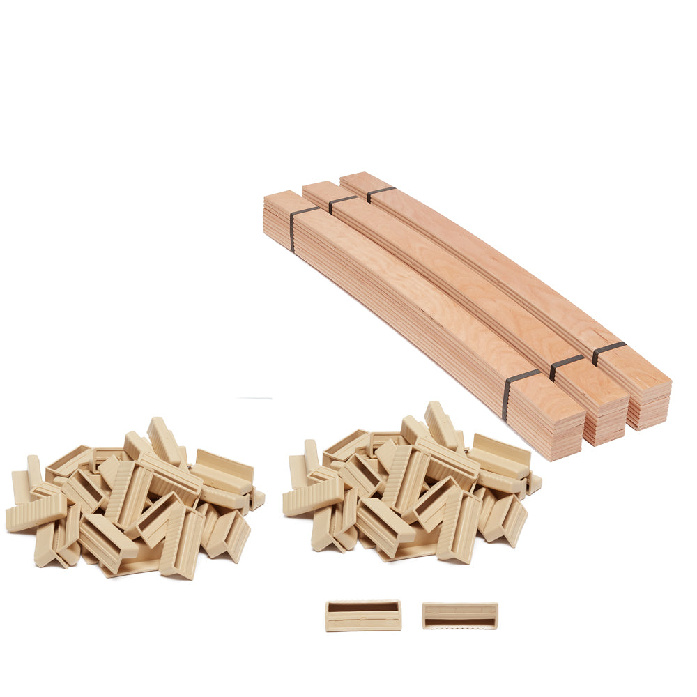 63mm x 8mm Sprung Bed Slat Kit | Sprung Slats & Holders | Double Row ...