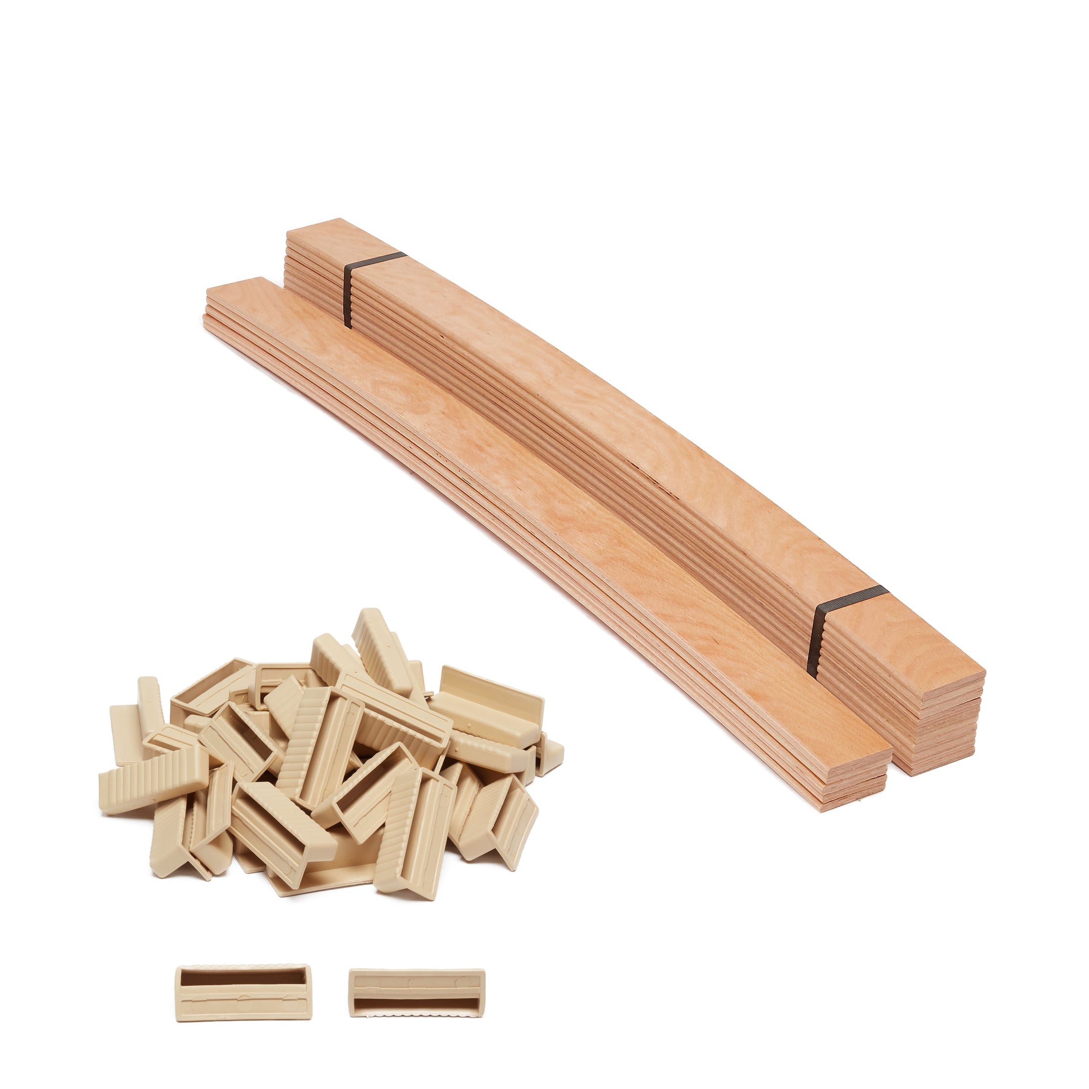 63mm x 8mm Sprung Bed Slat Kit | Sprung Slats & Holder | Single Row ...