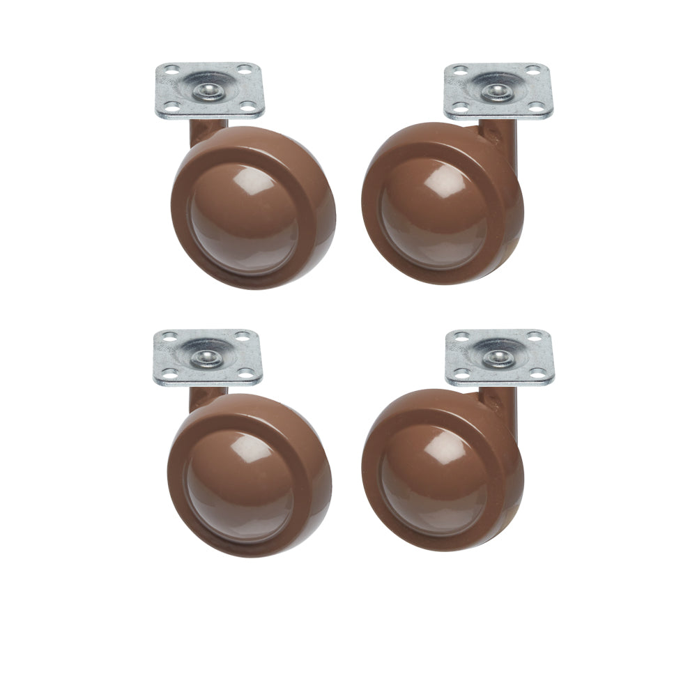Beige Metal Shepherd Castors - Plate Fitting