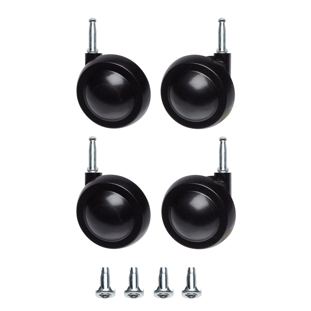 Black Metal Shepherd Castors - Grip Neck Stem