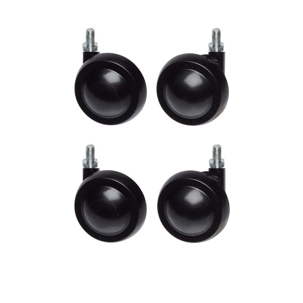 Black Metal Shepherd Castors - M8 Stem