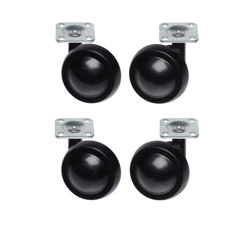 Black Metal Shepherd Castors - Plate Fitting