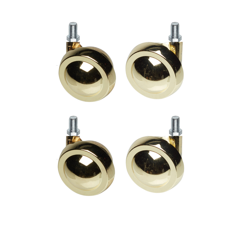 Brass Metal Shepherd Castors - M10 Stem