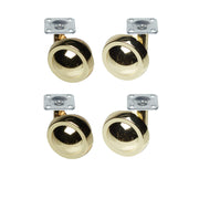 Brass Metal Shepherd Castors - Plate Fitting