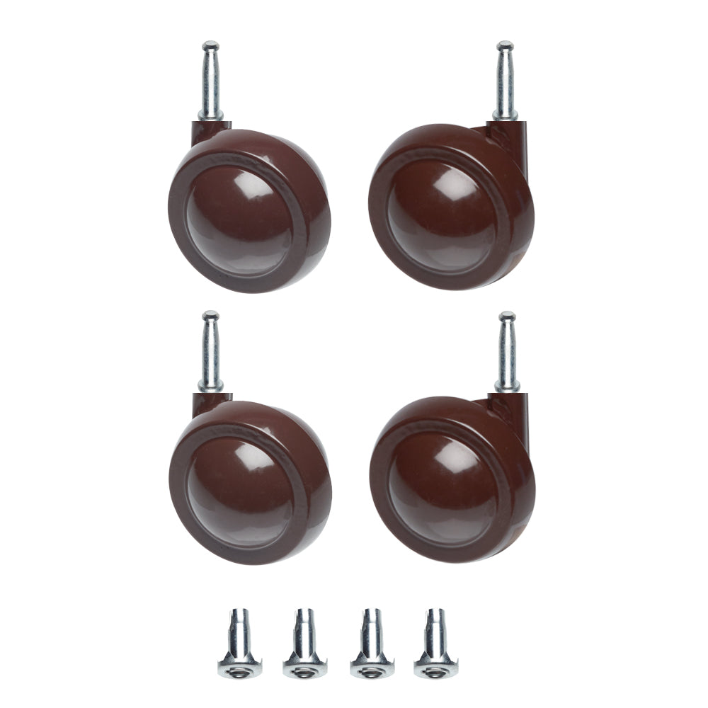 Brown Metal Shepherd Castors - Grip Neck Stem