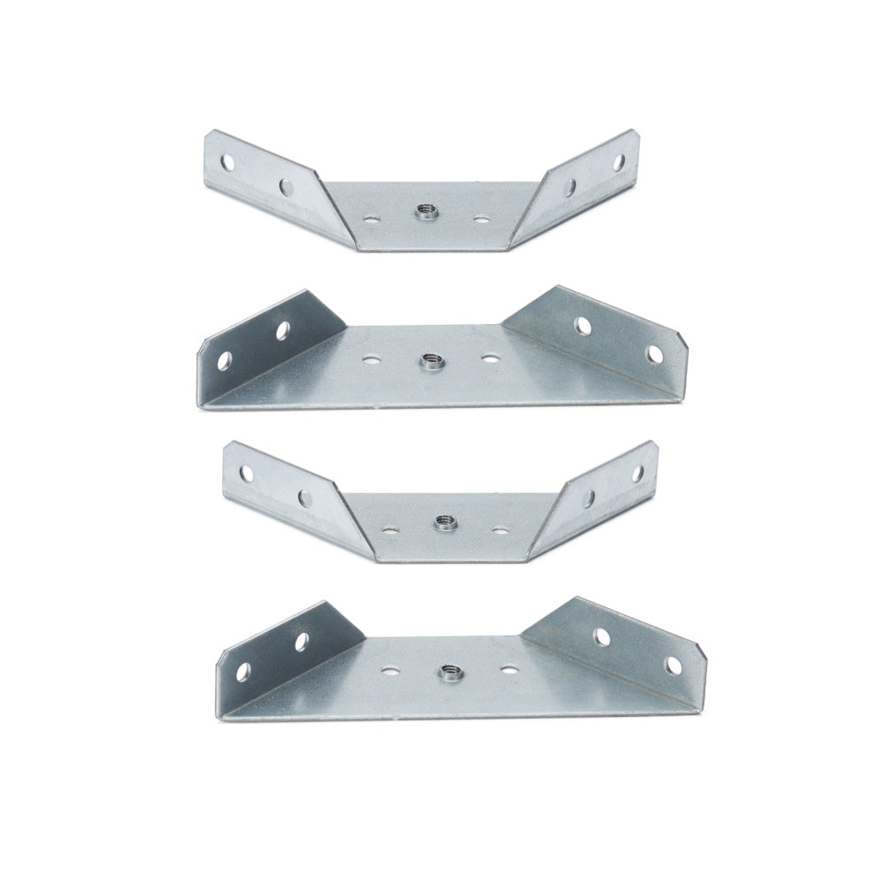 Furniture Corner Bracket with Leg Attachment Hole -126mm x 177mm x 26mm - M8 Thread (set of 4)