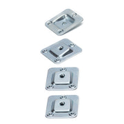 M6 Furniture Leg Connecting Plates - 10 Degree Angled - 58mm x 68mm Zinc Plated (Set of 4)