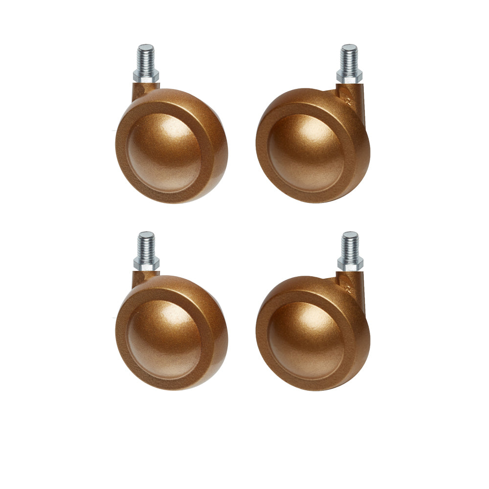 Gold Metal Shepherd Castors - M10 Stem