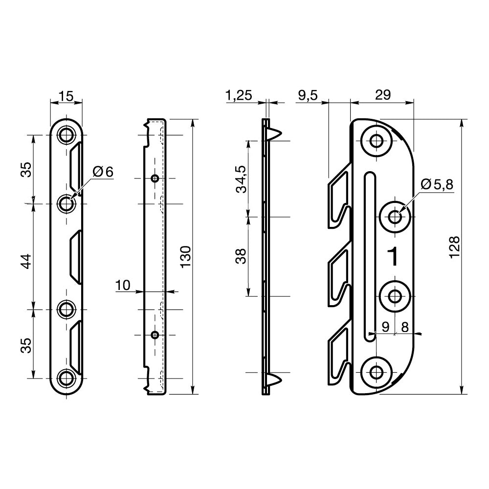 HS Bed Corner Brackets/ Fittings for 90 Degree Connection H:130mm