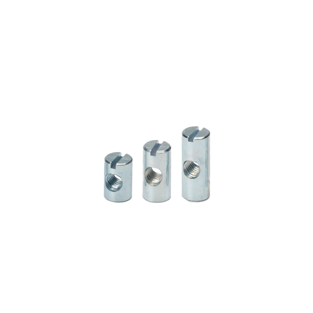 M5 x 12mm x Ø8mm Cross Dowel/ Barrel Nut - Centre Threaded