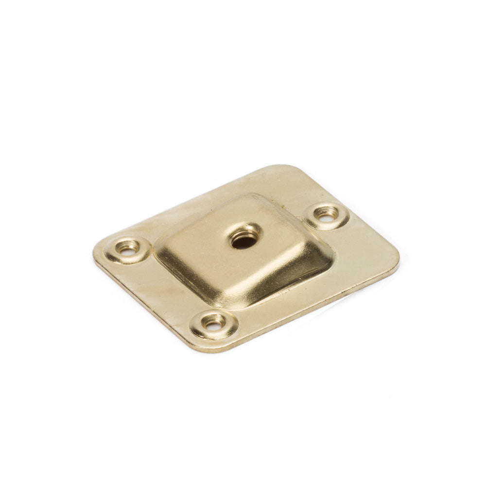 M6 Furniture Leg Connecting Plates - 10 Degree Angled - 58mm x 68mm Brass Plated